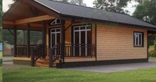 Проект одноэтажного дома из бруса с террасой - Строительство в Усть-Лабинске от Строй-Улб от 132756 руб.